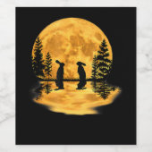 Hübsche Hasen Rabbits Moon Night Sky Weinetikett (Einzelnes Label)