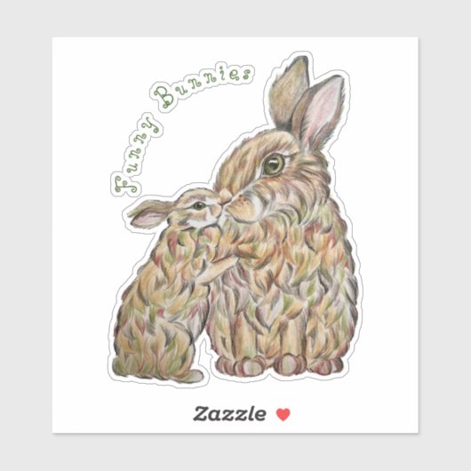 Hübsche Hasen. Zeichnend Stift Aufkleber (Blatt)