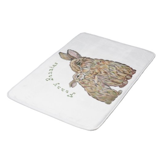 Hübsche Hasen. Zeichnend Stift Badematte (Schrägansicht)