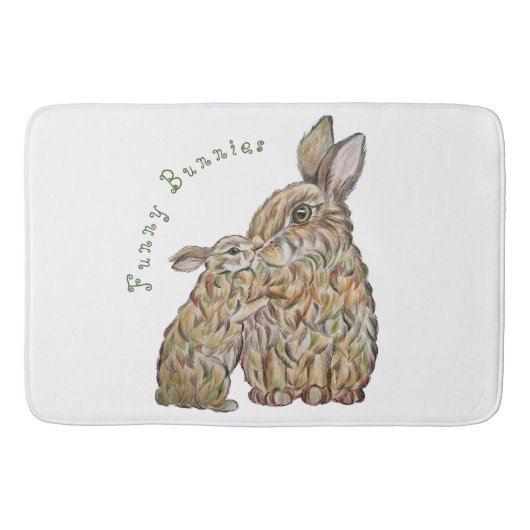 Hübsche Hasen. Zeichnend Stift Badematte (Vorderseite)