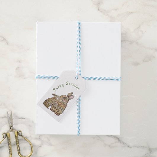 Hübsche Hasen. Zeichnend Stift Geschenkanhänger (Mit Garn)