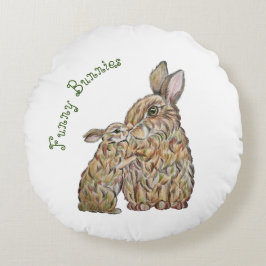 Hübsche Hasen. Zeichnend Stift Rundes Kissen