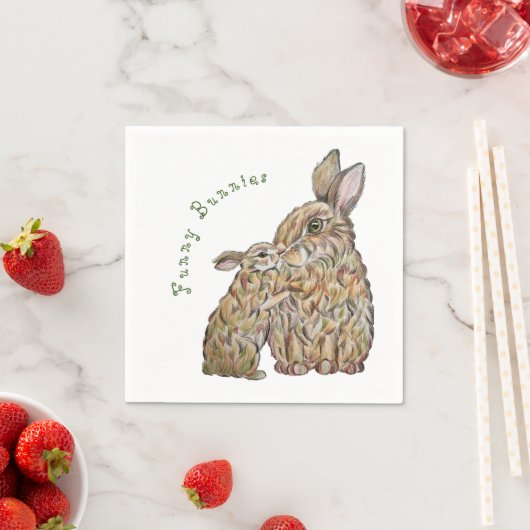 Hübsche Hasen. Zeichnend Stift Serviette (Beispiel)