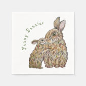 Hübsche Hasen. Zeichnend Stift Serviette (Vorderseite)
