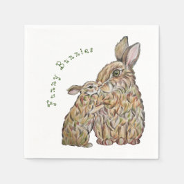 Hübsche Hasen. Zeichnend Stift Serviette