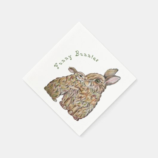 Hübsche Hasen. Zeichnend Stift Serviette (Ecke)