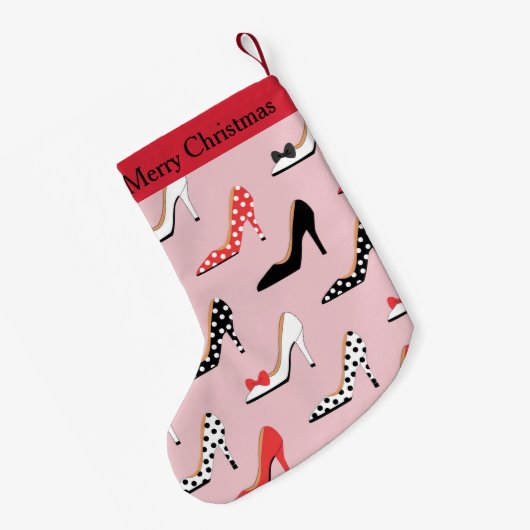 Hübsche Heelse rosa Kleiner Weihnachtsstrumpf (Rückseite (Hängend))