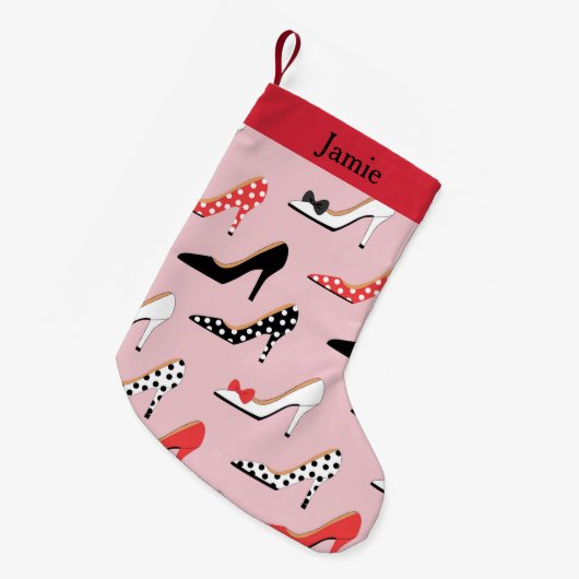 Hübsche Heelse rosa Kleiner Weihnachtsstrumpf (Vorderansicht (hängend))