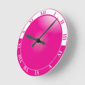 Hübsche heiße Rosa-u. weißerömische Ziffer Runde Wanduhr (Winkel)