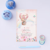 Hübsche Heißluftballon Tiere Baby Girl Dusche Flyer (Einzeln)