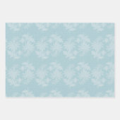 Hübsche Hellblau Weiße Florale Falsche Spitze Hoch Geschenkpapier Set (Vorderseite 3)