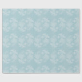 Hübsche Hellblau Weiße Florale Falsche Spitzen Hoc Geschenkpapier (Flach)