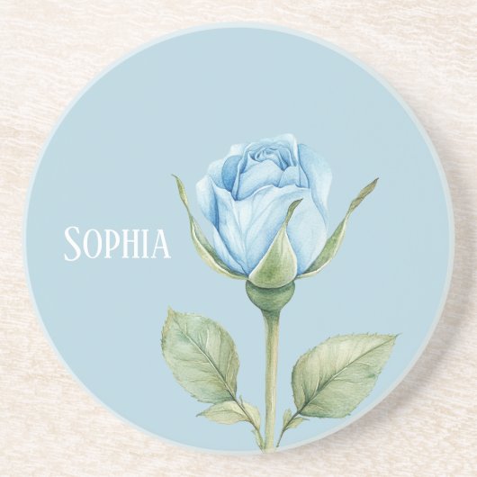 Hübsche Hellblaue Rosenblume Getränkeuntersetzer (Vorne)