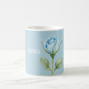 Hübsche Hellblaue Rosenblume Kaffeetasse