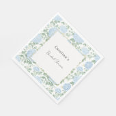 Hübsche hellblaue weiße Blumen Brautparty Serviette (Ecke)