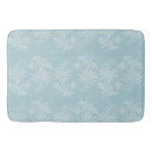 Hübsche hellblaue weiße Blumen-Faux-Spitze Badematte (Vorderseite)