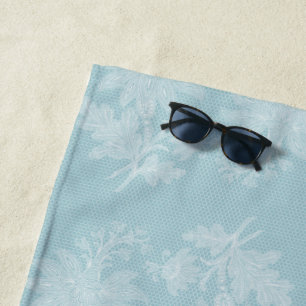 Hübsche hellblaue weiße Blumen-Faux-Spitze   Strandtuch