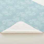 Hübsche hellblaue weiße Blumenfauxspitze Sherpadecke (3/4)