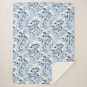 Hübsche hellblaue weiße florale Brautparty Sherpadecke
