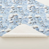 Hübsche hellblaue weiße florale Brautparty Sherpadecke (3/4)
