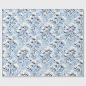 Hübsche Hellblaue Weiße Florale Hochzeitsdusche Geschenkpapier (Flach)