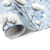 Hübsche Hellblaue Weiße Florale Hochzeitsdusche Geschenkpapier (Rolleneckpunkt)