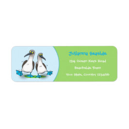 Hübsche, hellblaufüßige Boobies tanzen Cartoon