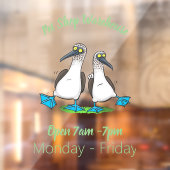 Hübsche, hellblaufüßige Boobies tanzen Cartoon Fensteraufkleber (Blatt 2)