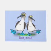 Hübsche, hellblaufüßige Boobies tanzen Cartoon Fußmatte (Vorderseite)