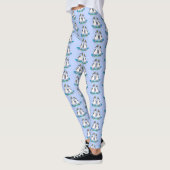 Hübsche, hellblaufüßige Boobies tanzen Cartoon Leggings (Links)