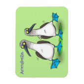 Hübsche, hellblaufüßige Boobies tanzen Cartoon Magnet (Vertikal)