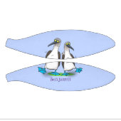 Hübsche, hellblaufüßige Boobies tanzen Cartoon Mini Basketball (Panele)