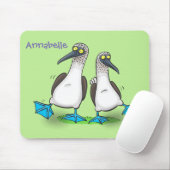 Hübsche, hellblaufüßige Boobies tanzen Cartoon Mousepad (Mit Mouse)