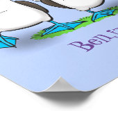 Hübsche, hellblaufüßige Boobies tanzen Cartoon Poster (Ecke)