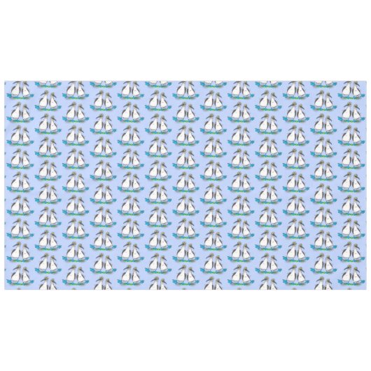 Hübsche, hellblaufüßige Boobies tanzen Cartoon Tischdecke (Vorderseite (Horizontal))