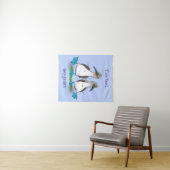 Hübsche, hellblaufüßige Boobies tanzen Cartoon Wandteppich (Beispiel (Horizontal))