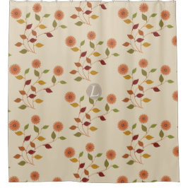 Hübsche helle Blume Blumenmuster Creme Beige Duschvorhang