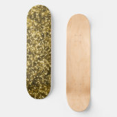 Hübsche, helle, gelbe Imitate Glitzer Design Skateboard (Vorderseite)