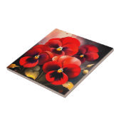 Hübsche helle rote Stiefmütterchen-Aquarellmalerei Fliese (Seite)