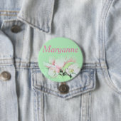 Hübsche hellrosa Apfelblüten-Namensnadel Button (Beispiel)