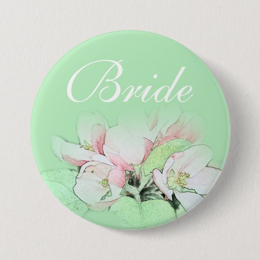 Hübsche hellrosa Apfelbraut, Bräutigam Button (Vorderseite)