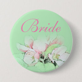Hübsche hellrosa Apfelbraut, Bräutigam Button