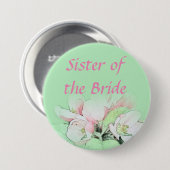 Hübsche hellrosa Apfelschwester der Braut Button (Vorne & Hinten)