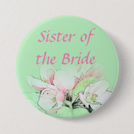 Hübsche hellrosa Apfelschwester der Braut Button