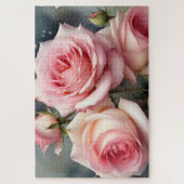 Hübsche hellrosa Rose Aquarellmalerei Puzzle (Vertikal)