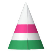 Hübsche, hellrosa, weiße, grüne Streifen Partyhütchen (Rückseite)