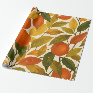 Hübsche Herbst-Herbstlaube Orange Tree Geschenkpapier