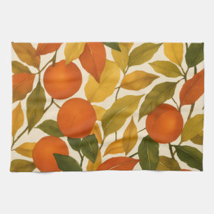 Hübsche Herbst-Herbstlaube Orange Tree Geschirrtuch
