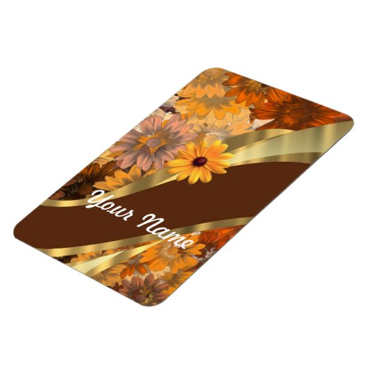 Hübsche Herbstblumenmuster Magnet (Linke Seite)