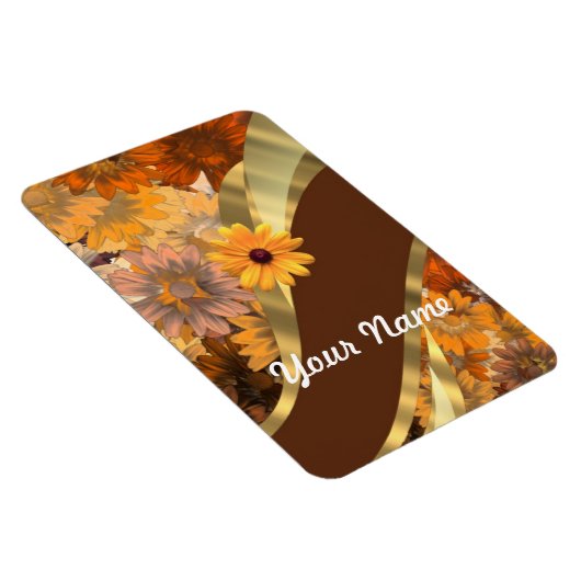 Hübsche Herbstblumenmuster Magnet (Rechte Seite)